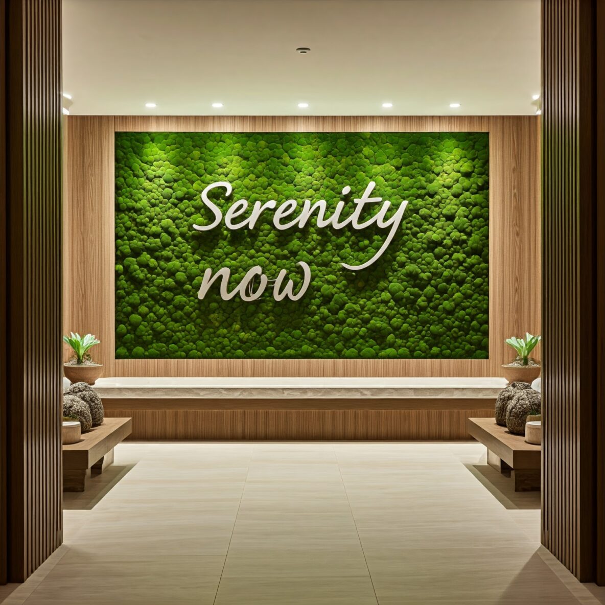 serenity now moss spa sign